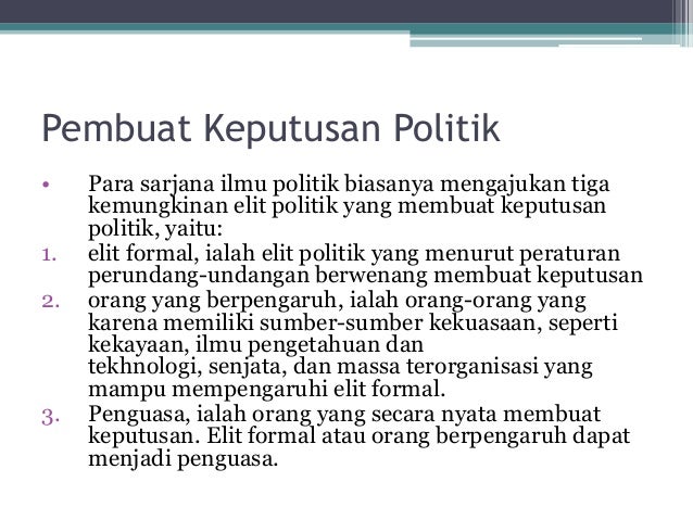 Keputusan Politik dan Kebijakan Publik
