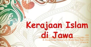 oleh
Maria Abisag Elsepha (17), Mitra (18), Noer Anggadila (22)
R. Dimas Haidar Wattaqi (25), Shafira Hany Maris (29)
-X MIA B-
 