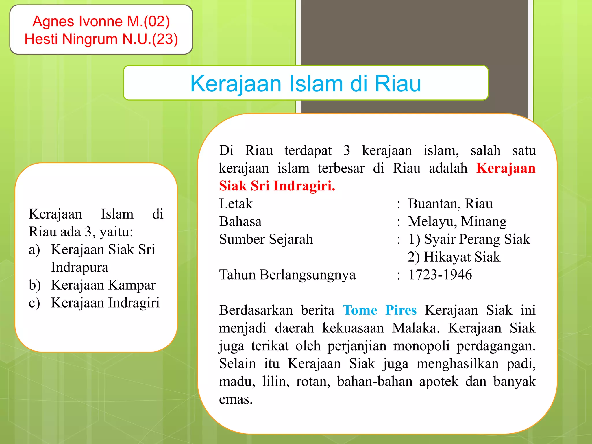 Kerajaan Islam di Riau | PPTX