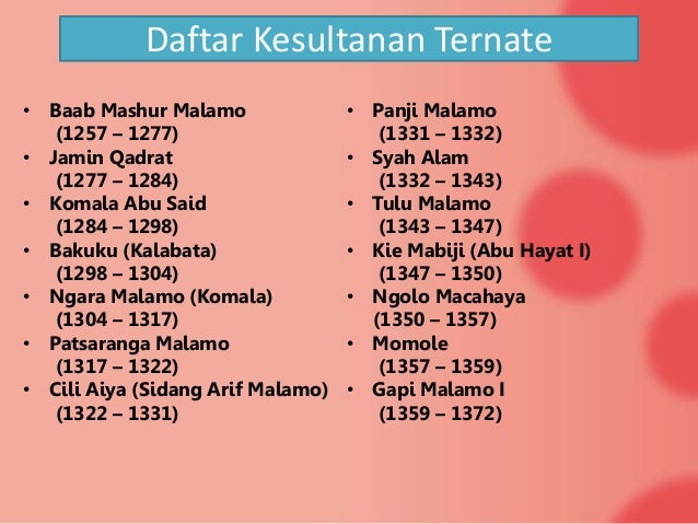 Kerajaan islam maluku Kerajaan islam maluku