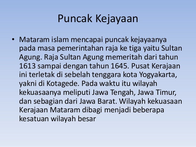 Kerajaan Mataram Islam Indonesia