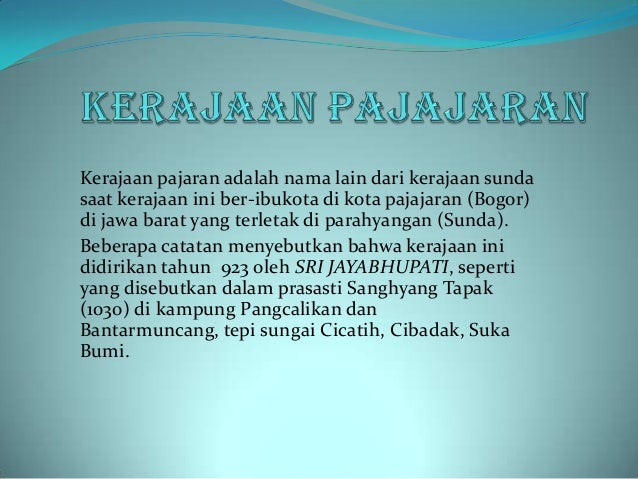 Sejarah Kerajaan pajajaran