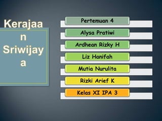 Pertemuan 4

Alysa Pratiwi
Ardhean Rizky H
Liz Hanifah
Mutia Nurulita
Rizki Arief K
Kelas XI IPA 3

 