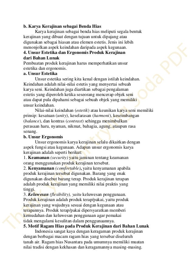 Kerajinan bahan lunak dan wirausaha pdf