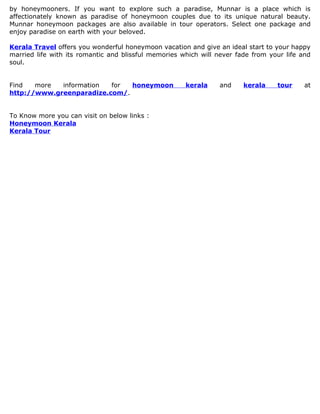 Kerala Honeymoon Packages