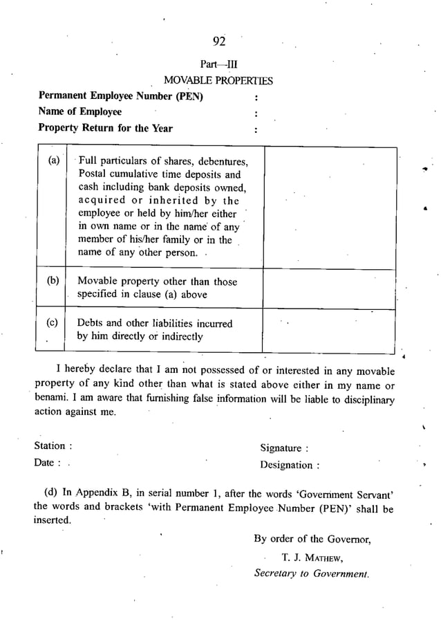 Kerala government servants conduct rules, 1960 ( Perumattachattam )and