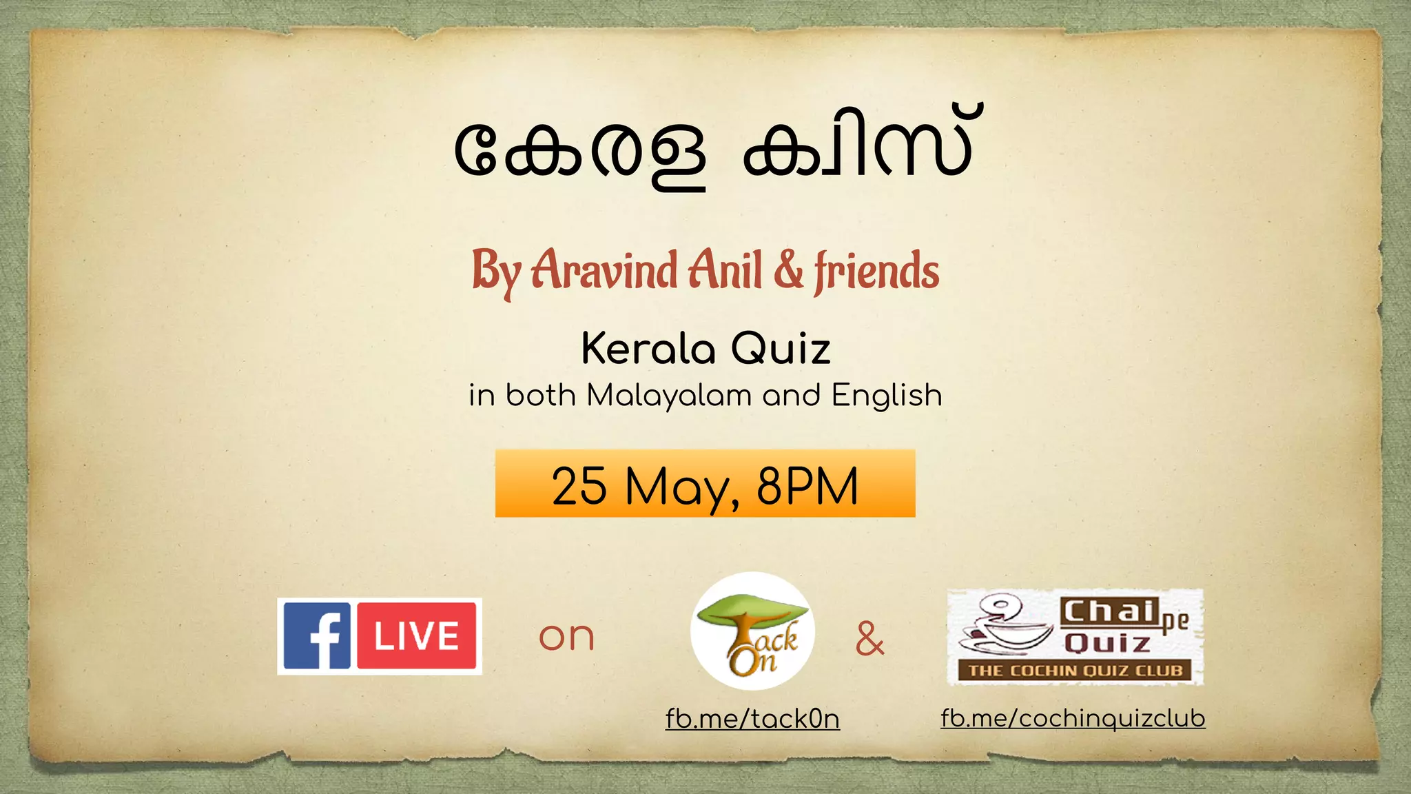 Kerala Quiz In Malayalam & English TackOn & Chai Pe Quiz PPT