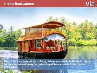 Kerala Backwaters:
One of the most tranquil and relaxing things you can do in Kerala is take a
trip in a houseboat along t...