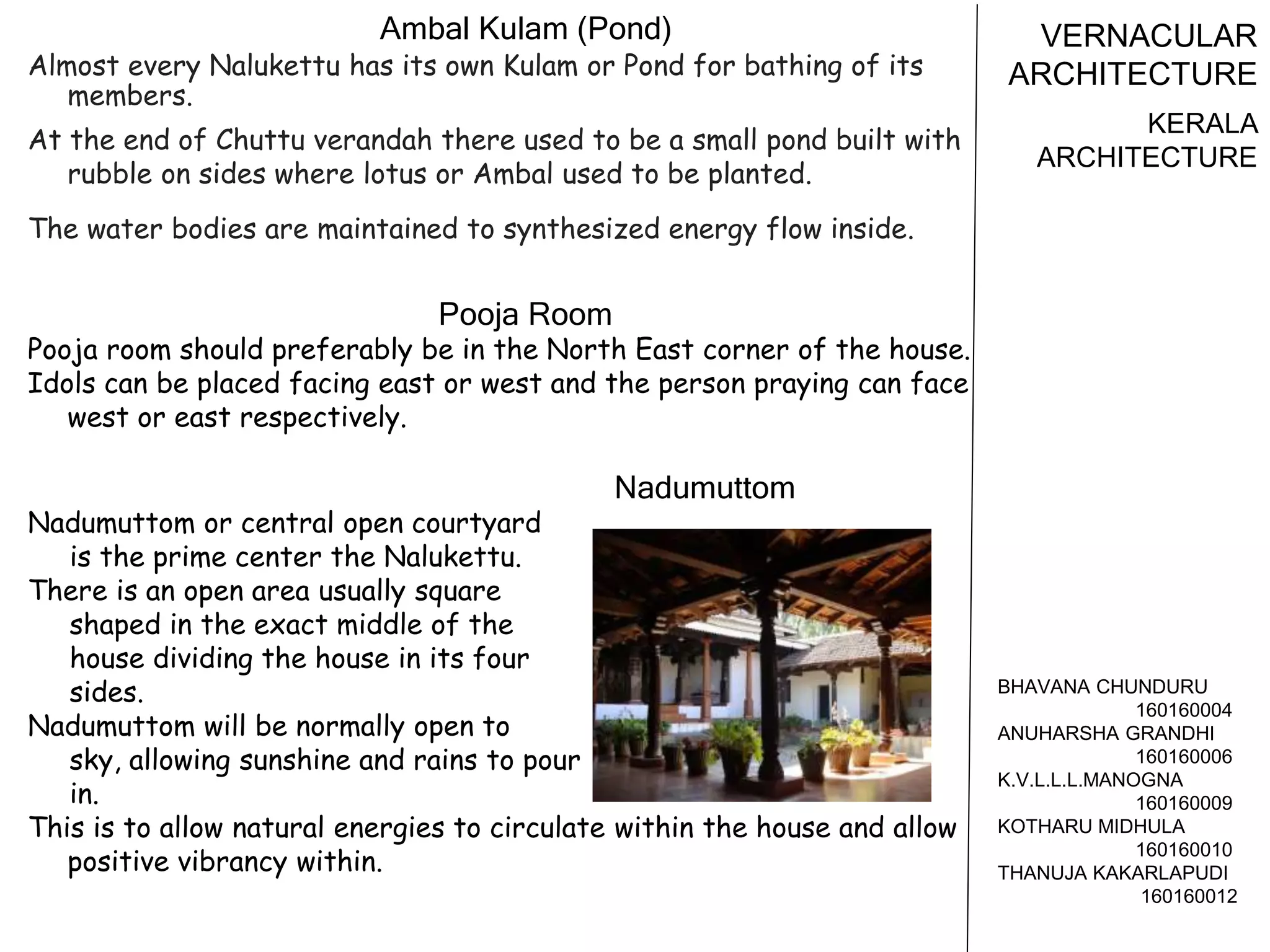 Kerala vernacular architecture | PPTX