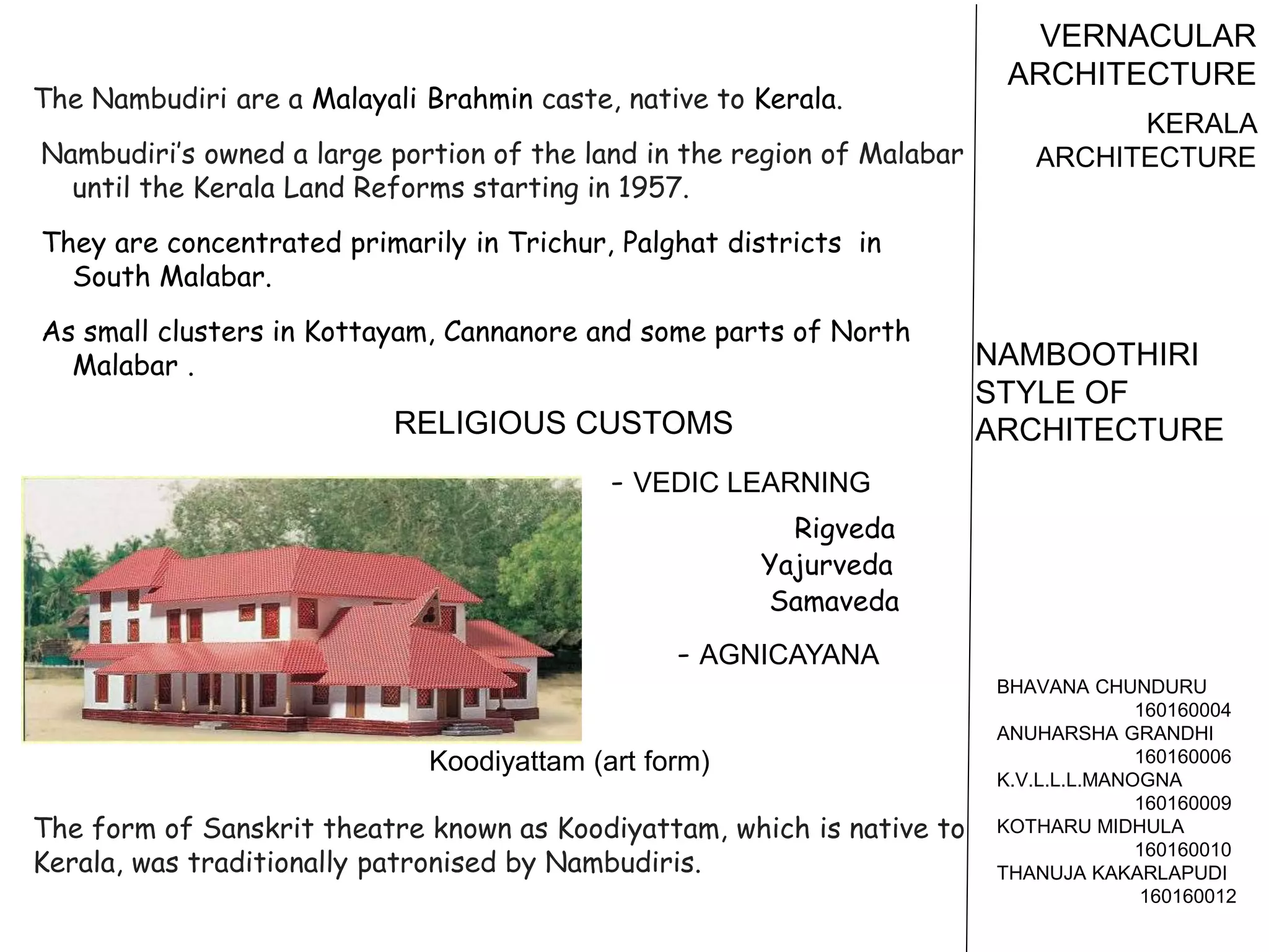 Kerala vernacular architecture | PPTX