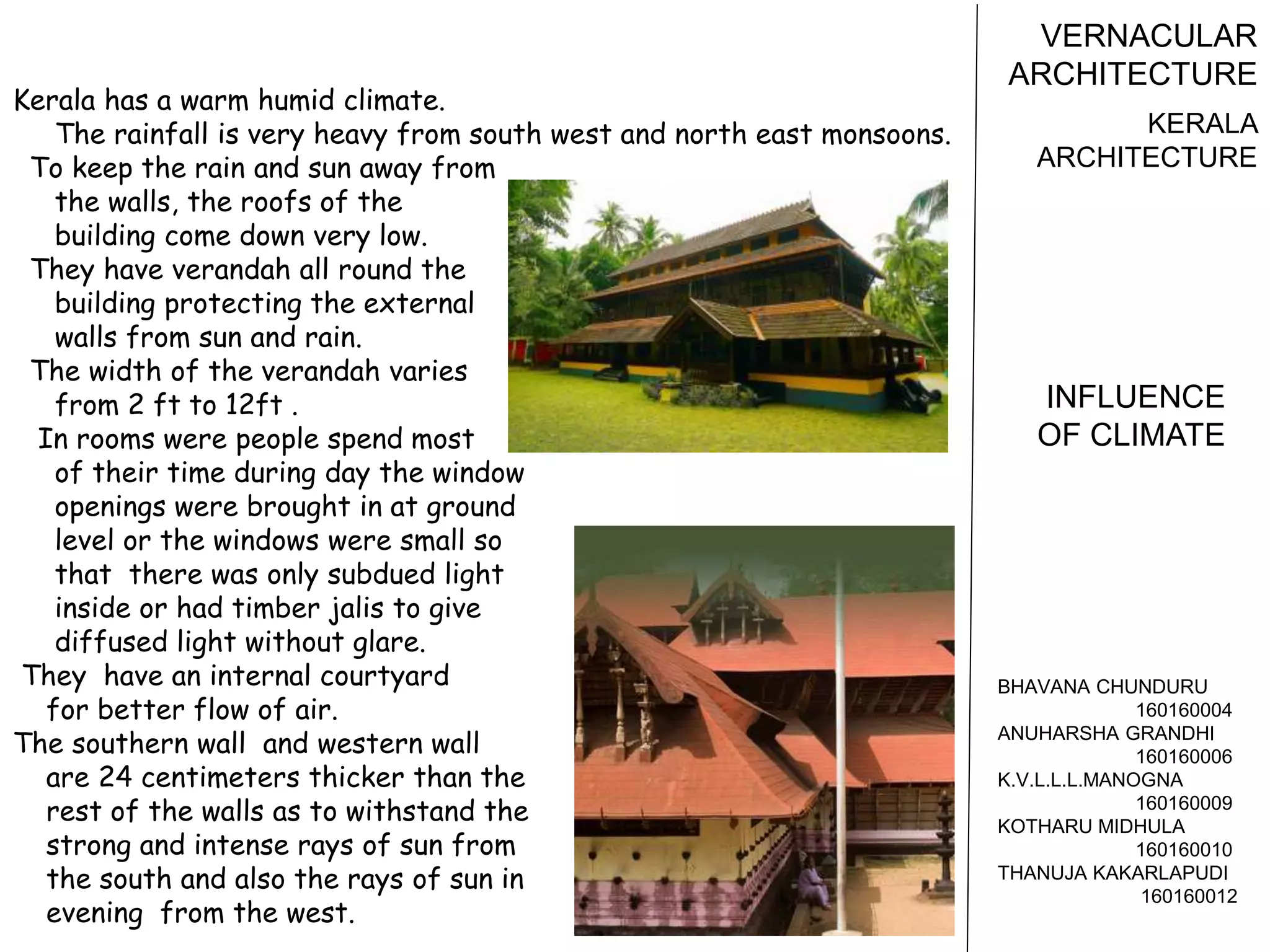 Kerala vernacular architecture | PPTX