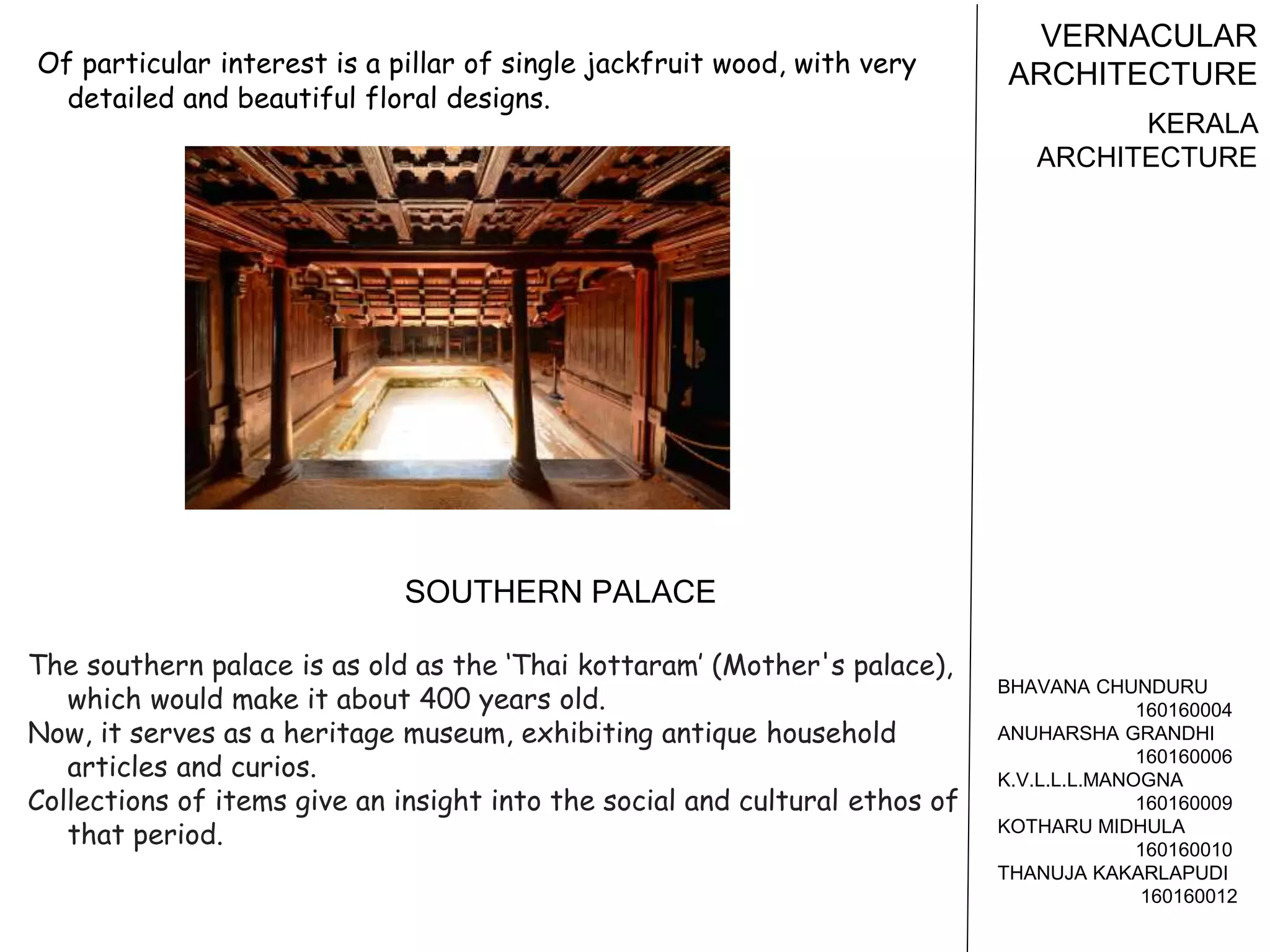 Kerala vernacular architecture | PPTX