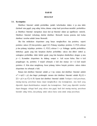 Makalah Distribusi Binomial