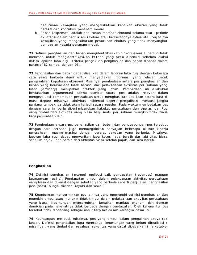 Kerangka Dasar Penyusunan Penyajian Laporan Keuangan