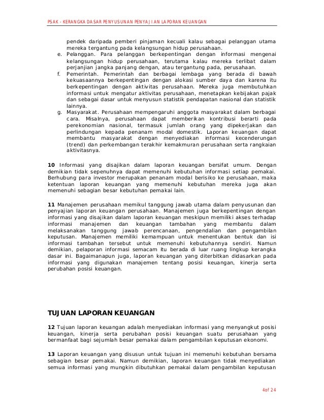 Kerangka Dasar Penyusunan Penyajian Laporan Keuangan