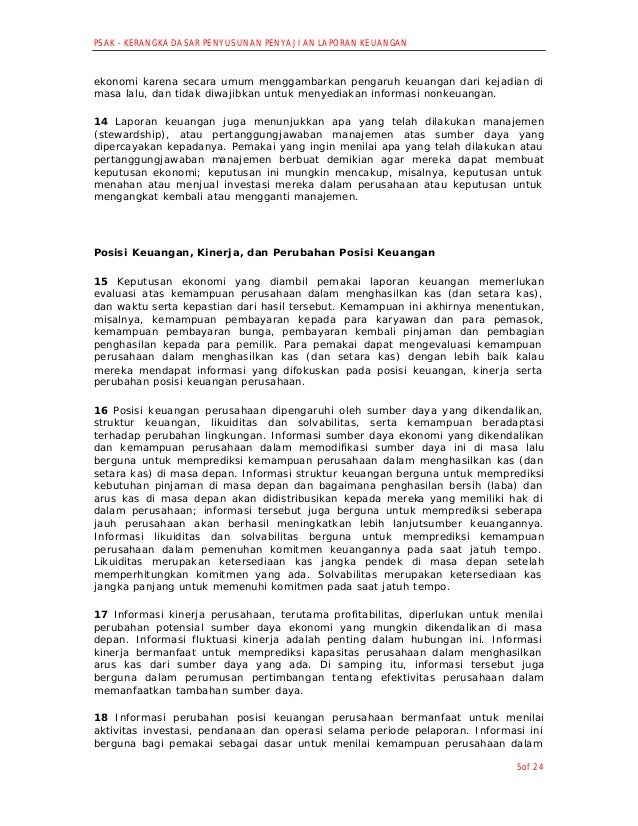 Kerangka Dasar Penyusunan Penyajian Laporan Keuangan