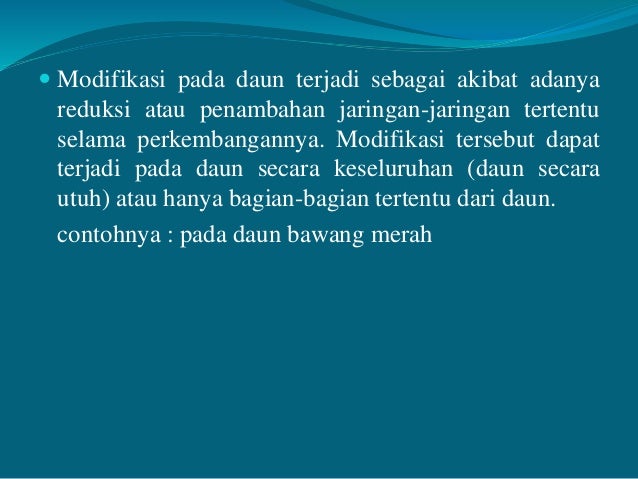 Kerangka tumbuhan dan modifikasinya