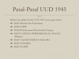 Kerangka UUD 1945 | PPTX