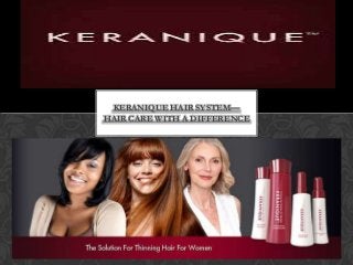 KERANIQUE HAIR SYSTEM—
HAIR CARE WITH A DIFFERENCE

 