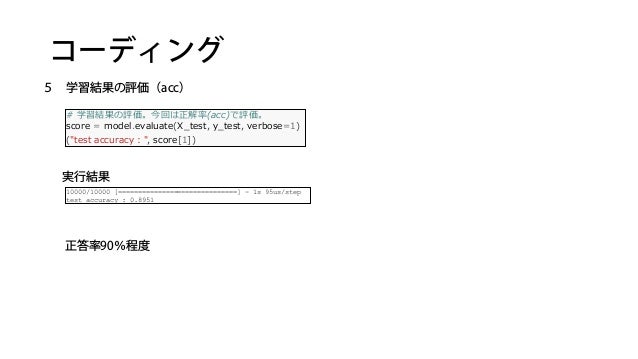 Keras で Mnist データの学習を試してみよう