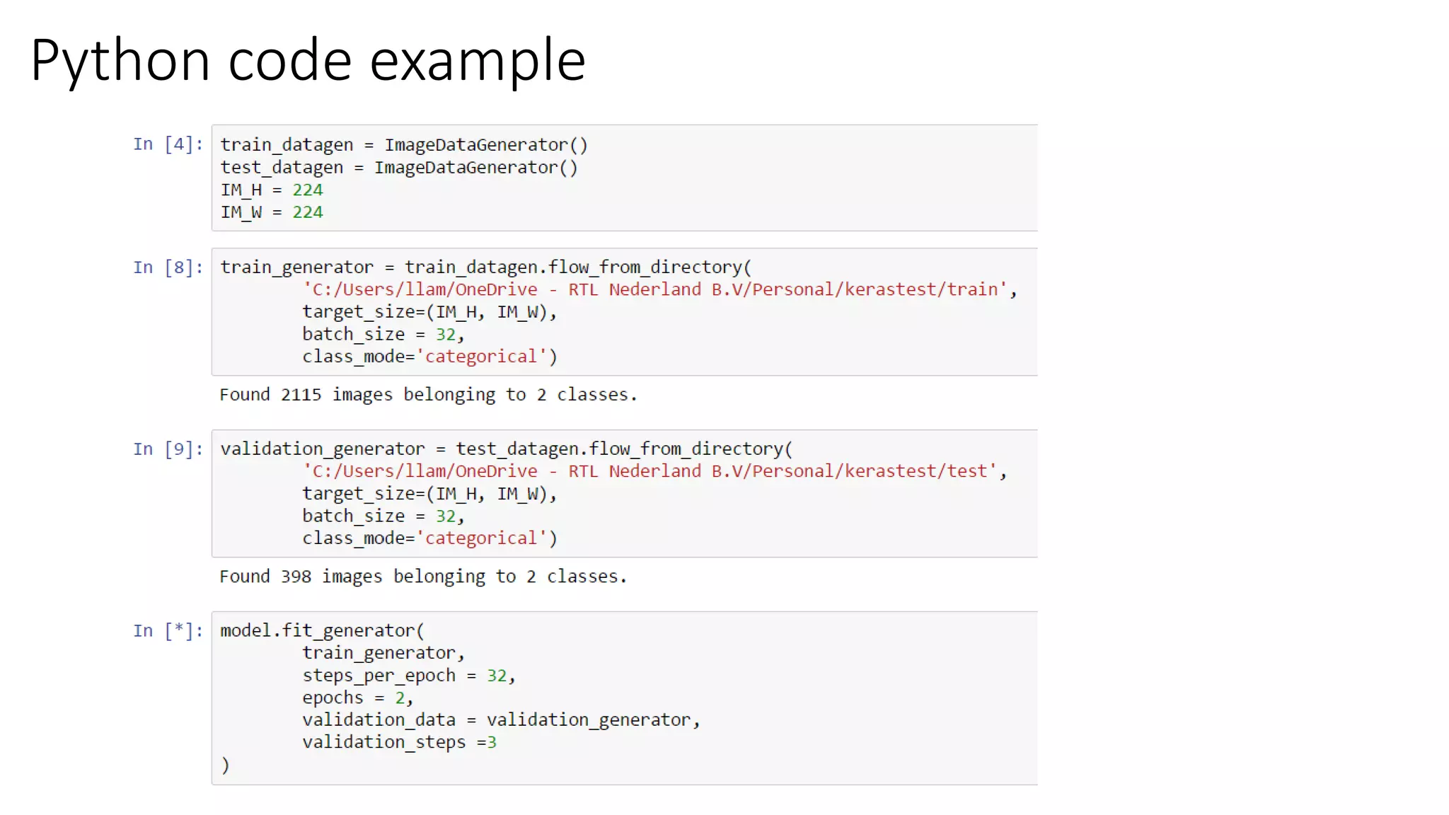 Python code example
 