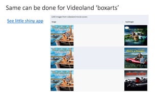 Same can be done for Videoland ‘boxarts’
See little shiny app
 