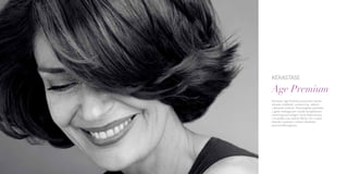 Kérastase Age Premium przywróci Twoim
włosom witalność, wzmocni je, odżywi
i aktywnie ochroni. Poszczególne produkty
z gamy wzbogacone zostały kompleksem
zawierającym kolagen, kwas hialuronowy
i ceramidy oraz system filtrów UV, a także
ekstrakt z granatu o silnym działaniu
przeciwutleniającym.
KÉRASTASE
Age Premium
 