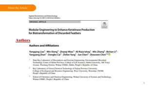 Keratinase Production for discarded feathers ppt by Maliha Rashid.pptx