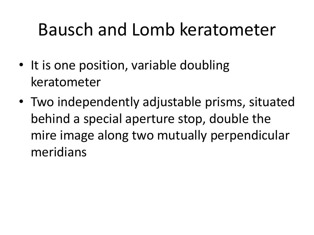 Keratometer and keratometry