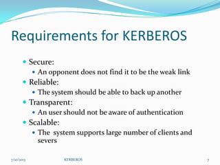 Kerberos : An Authentication Application | PPTX