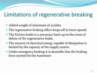 Kinetic Energy Regenerative Breaking System | PPTX