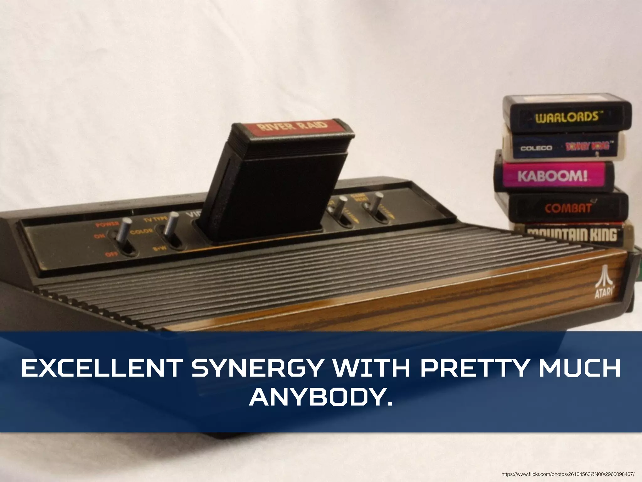 Excellent synergy with pretty much 
https://www.flickr.com/photos/26104563@N00/2960098467/ 
anybody. 
 