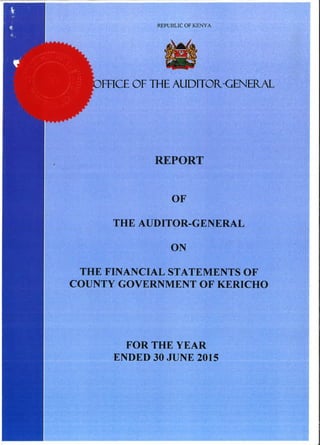 Kericho County Audit Report 2014/15