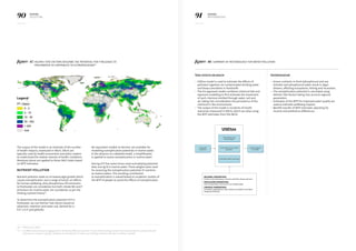 90 91KERING
2013 E PL
KERING
METHODOLOGY
The output of the model is an estimate of the number
of health impacts, expressed in DALYs. DALYs are
typically used by health economists and policy makers
to understand the relative severity of health conditions.
Monetary values are applied to those DALY totals based
on WTP estimates.
Nutrient pollution
Nutrient pollution leads to increased algal growth which
causes eutrophication and a range of knock-on effects
for human wellbeing. Only phosphorous (P) emissions
to freshwater are considered, but both nitrate (N) and P
emissions for marine water are considered, as per the
limiting nutrient theory37
.
To determine the eutrophication potential of P in
freshwater, we use Helmes’ fate factors based on
advection, retention and water use, derived for a
0.5° x 0.5° grid globally.
No equivalent models to Hermes’ are available for
modelling eutrophication potentials in marine water.
In the absence of a detailed model, a simplification
is applied to assess eutrophication in marine water.
One kg of P has seven times more eutrophying potential
than one kg N in marine water. These weights were used
for assessing the eutrophication potential of nutrients
to marine waters. The resulting contribution
to eutrophication is valued based on academic studies of
the WTP of people to avoid the effects of eutrophication.
Figure 47: Helmes’ fate factors describe the potential for P releases to
freshwater to contribute to eutrophication36
36 —Helmes et al. 2012
37 — In different environments algal growth is limited by different nutrients. If more of the limiting nutrient is introduced into the system, this will
promote an increase in growth. However, an introduction of other, non-limiting, nutrients will have no effect on growth.
Figure 48: summary of methodology for water pollution
Toxic effects on health
–– USEtox model is used to estimate the effects of
pollutant ingestion via contaminated drinking water
and bioaccumulation in foodstuffs
–– 	The EU approved model combines chemical fate and
exposure modelling to first estimate the movement
of each chemical emitted through water, soil and
air, taking into consideration the persistence of the
chemical in the environment.
–– 	The output of the model is incidents of health
outcomes measured in DALYs, which we value using
the WTP estimates from the OECD.
Eutrophication
–– Excess nutrients in fresh (phosphorus) and sea
(nitrates and phosphorus) water result in algae
blooms, affecting ecosystems, fishing and recreation.
–– The eutrophication potential is calculated using
Helmes’ fate factors taking into account regional
parameters
–– Estimates of the WTP for improved water quality are
used to estimate wellbeing impacts
–– Benefit transfer of WTP estimates adjusting for
income and preference differences
5 Value impacts
on health
1 Quantify
emissions
2 Persistence and
concentration
3 Estimate human health
exposure
4 Calculate health outcomes
Regional parameters:
Fresh vs sea emissions, volume and flow, temp and rain
Population parameters:
Diet composition and access to treated water
Chemical parameters:
Solubility, degradation rates, bioaccumulation and does
response function
USEtox
 