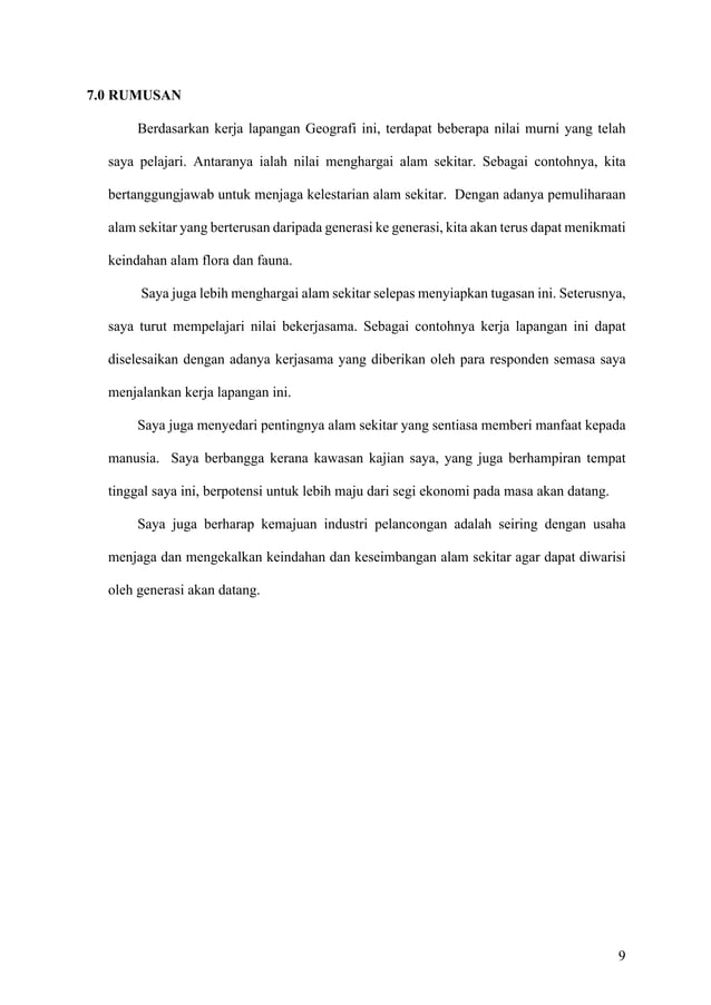 Kerja lapangan geografi tingkatan 3  PDF