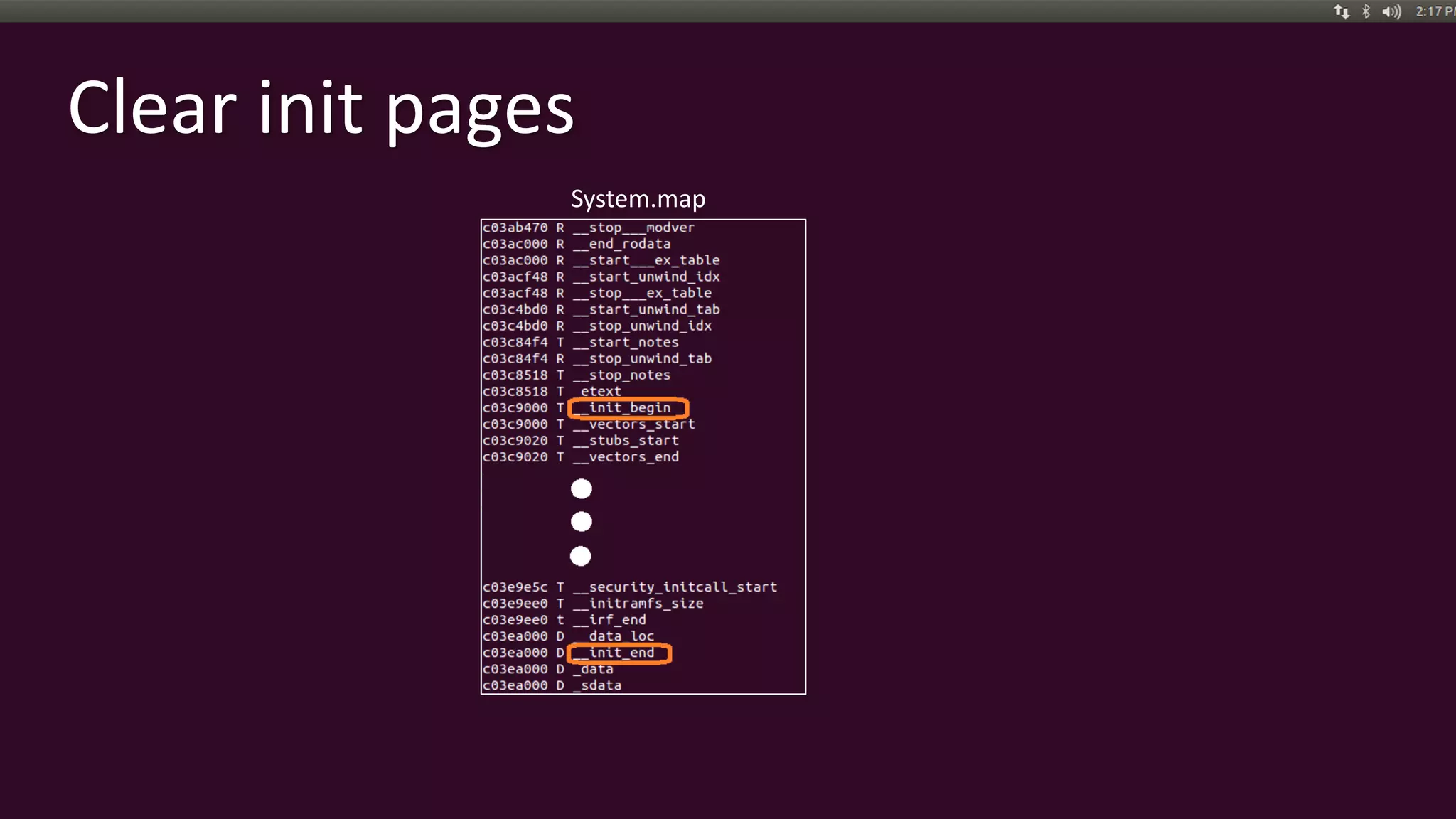 Clear init pages
System.map