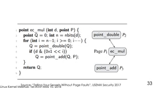 Linux Kernel Meetup, Tel-Aviv, May 10, 2018
33Source: “Telling Your Secrets Without Page Faults”, USENIX Security 2017
 