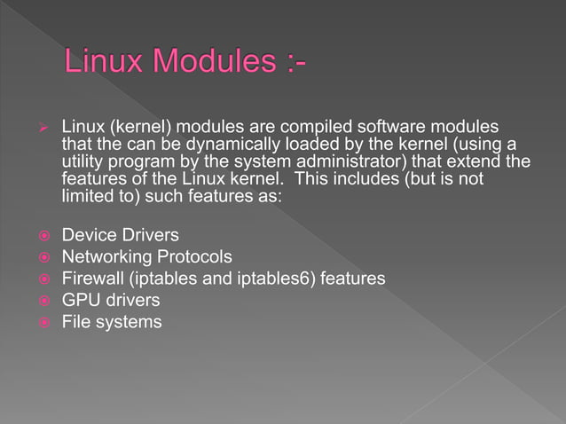 Kernel module in linux os. | PPT