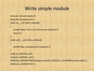Kernel module programming | PPT