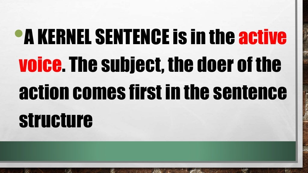 Kernel sentence