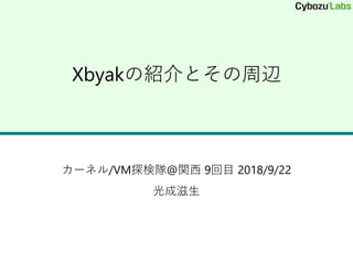 Xbyakの紹介とその周辺
カーネル/VM探検隊@関西 9回目 2018/9/22
光成滋生
 