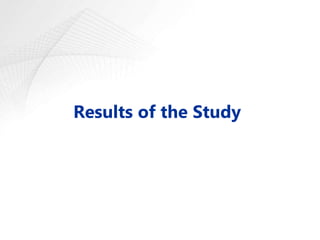 Results of the Study 
 
