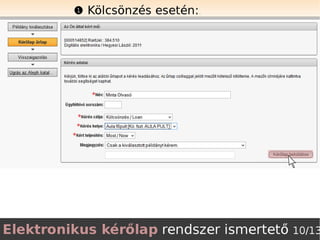Elektronikus kérőlap ismertető