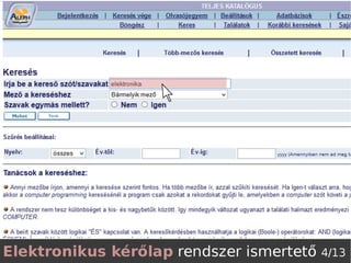 Elektronikus kérőlap ismertető