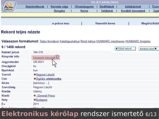 Elektronikus kérőlap ismertető