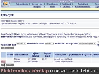 Elektronikus kérőlap ismertető