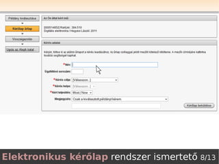 Elektronikus kérőlap ismertető