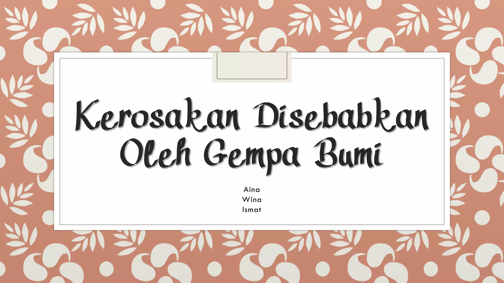 SCES3033 Kerosakan Akibat Gempa Bumi | PDF