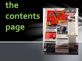 the
contents
page
 