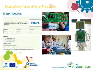 ingenious-science.eu
Example of one of the Practices
 